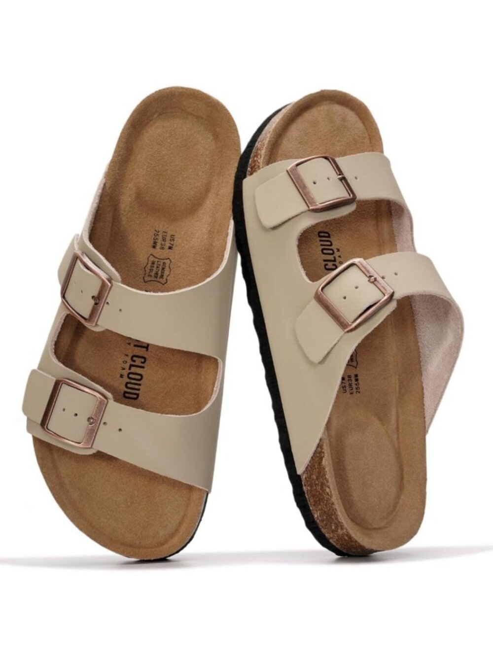 Stylish 100% Genuine Leather Women's Everyday Slide Sandals - Comfortable & Chic